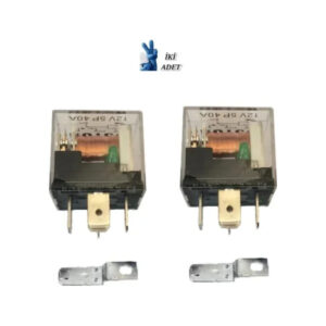 İki Adet Mini Role 12v. 5 Uçlu. 40 A. Far. Korna. Fan. Lpg Röle