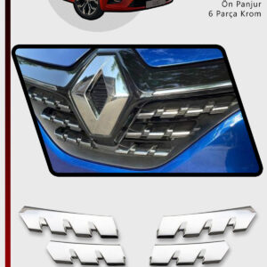 Renault Clio 5 Ön Panjur 6 Parça Paslanmaz Çelik Krom