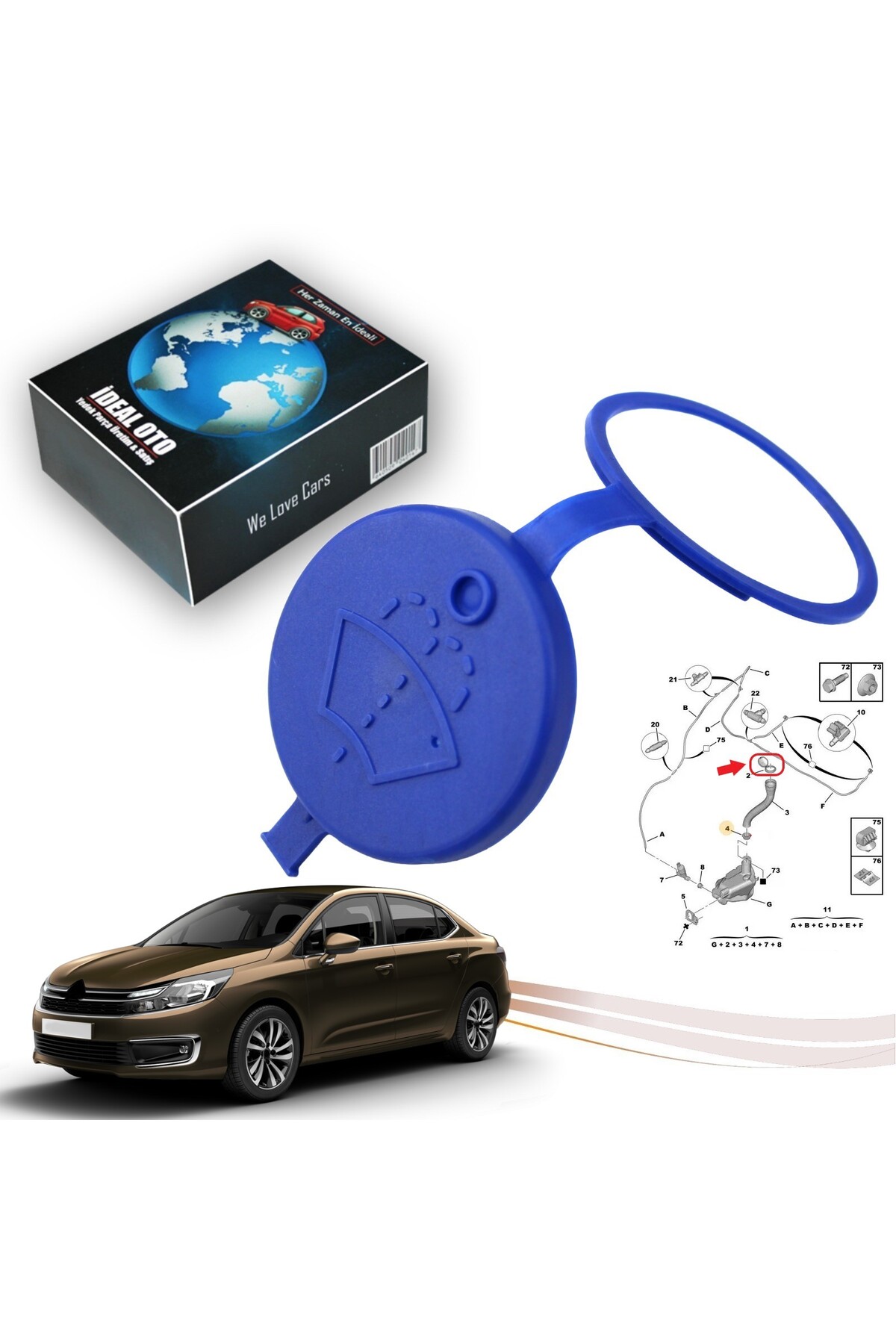 Citroen İçin Silecek Su Depo Kapağı 8339855